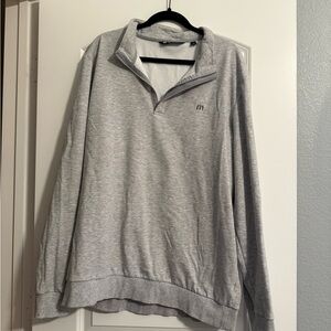 Travis Mathew Light Gray Zip-Up Sweater